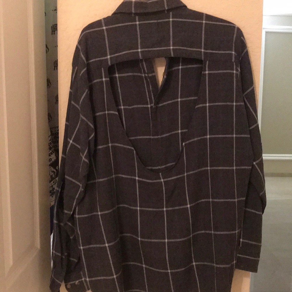 oversized vintage flannel with cut open back